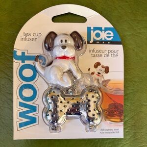 Joie White and Brown Dog Bone Tea Cup Infuser